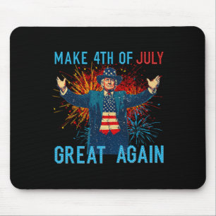 Tapis De Souris Drôle de feu d'artifice Trump Make 4th Of July Gre