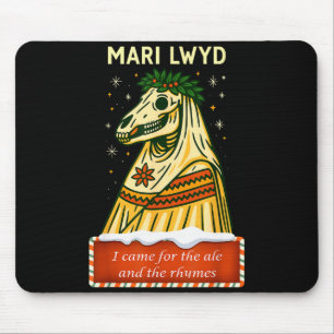 Tapis De Souris Drôle de folklore rétro squelette cheval Mari Lwyd