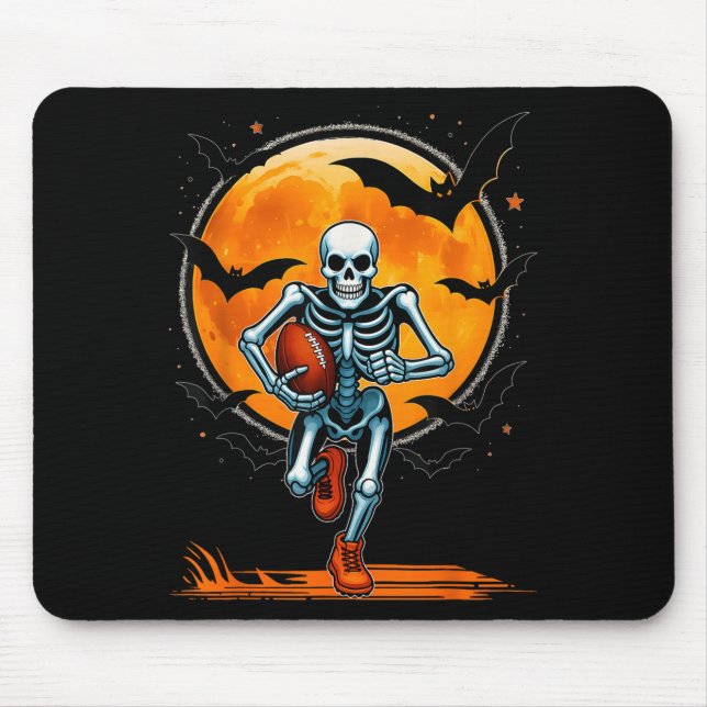 Tapis De Souris Drôle de football américain Skeleton Player Hallow (Devant)