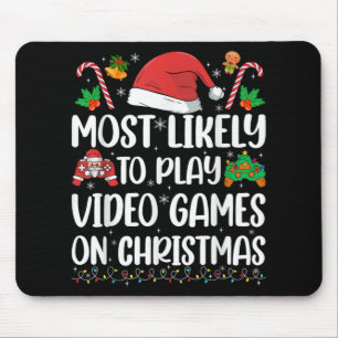 Tapis De Souris Drôle de joueur de Noël probablement jouer aux jeu