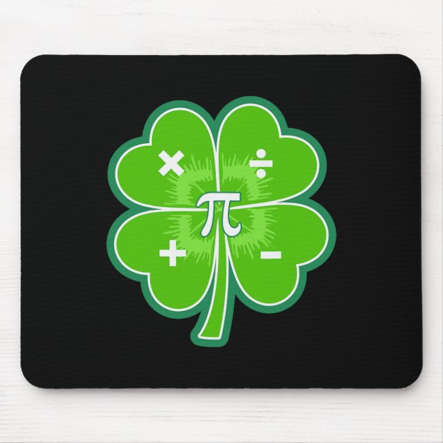 Tapis De Souris Drôle de jour de Pi Math Patricks Chance Shamrock  (Devant)
