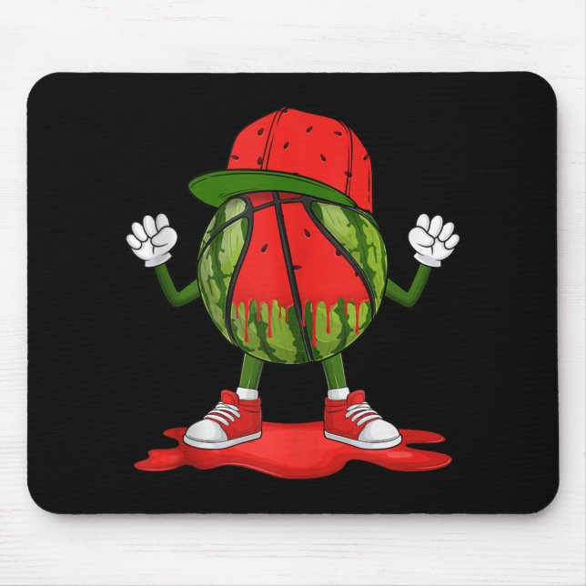Tapis De Souris Drôle de la pastèque de base-ball de la pastèque D (Devant)
