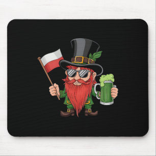 Tapis De Souris Drôle de la Saint-Patrick Polonaise Fête de la Pol