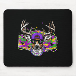Tapis De Souris Drôle de Mardi Gras Buck Cerf Chasse Garçons Mardi