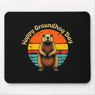 Tapis De Souris Drôle de météorologie vintage Marmotte Bonne marmo