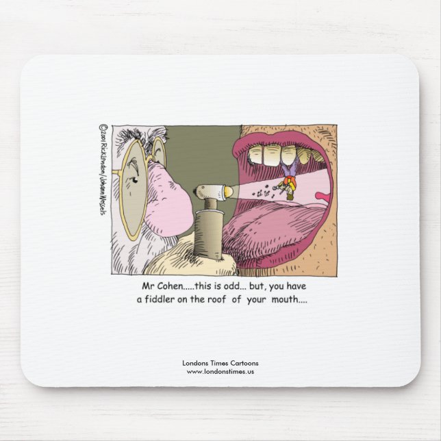 Tapis de souris drôle de mon dentiste juif (Devant)
