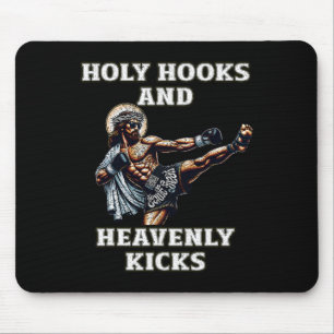 Tapis De Souris Drôle de Muay Thai Seigneur Jésus Thai Boxing Kick