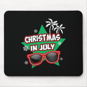 Tapis De Souris Drôle de Noël en juillet Père Noël Vacances d'été