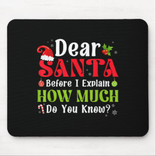 Tapis De Souris Drôle de Noël Enfants Garçons Filles Cher Père Noë