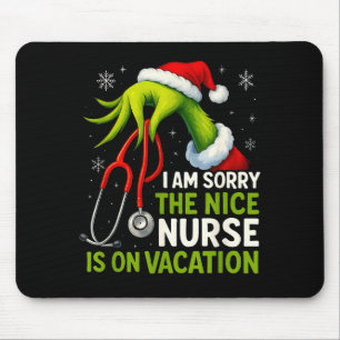 Tapis De Souris Drôle de Noël Je suis désolé L'infirmière de niche