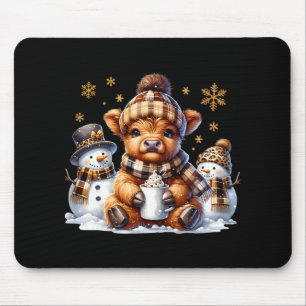 Tapis De Souris Drôle de Noël Vaches joyeuses Vache mignonne Noël