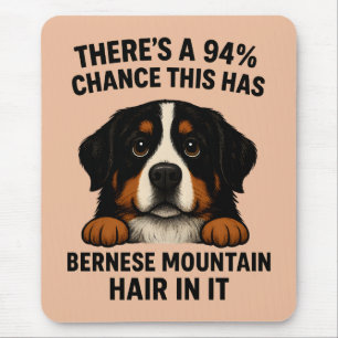 Tapis De Souris Drôle de poil de chien de montagne bernois partout
