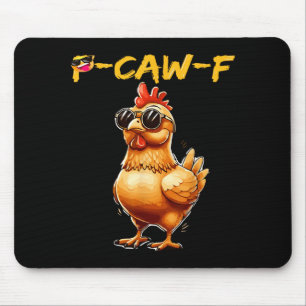 Tapis De Souris Drôle de poulet cool Sungles Caw F humour pour hom