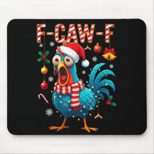 Tapis De Souris Drôle de poulet de Noël F-caw-f lumières de Noël S