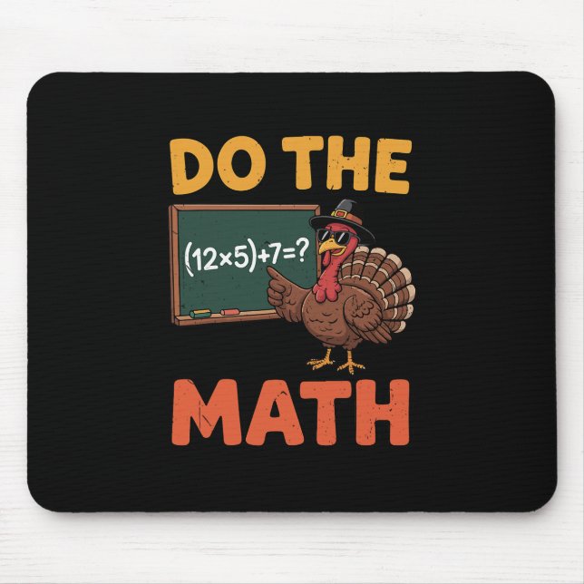 Tapis De Souris Drôle de professeur de mathématiques Thanksgiving  (Devant)