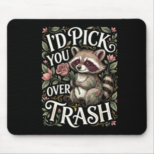 Tapis De Souris Drôle de Raton Laveur Je T'Embrasserais Sur Un Dét