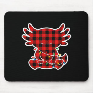 Tapis De Souris Drôle de Red Et Black Buffalo à carreaux Axolotl N