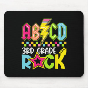 Tapis De Souris Drôle de retour à l'école éclair 3e année Rock