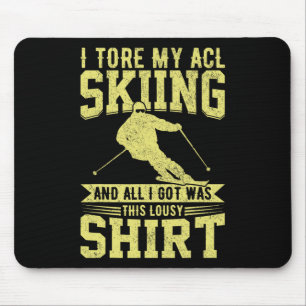 Tapis De Souris Drôle de ski J'ai déchiré mon LCA Blessure au geno
