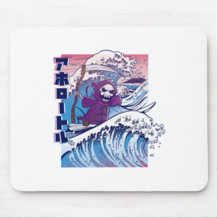 Tapis De Souris Drôle de vaporwave Grande Vague de Kanagawa Japon 