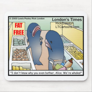 Tapis De Souris Drôle Dieting Baleines Tee - shirt Mugs Cartes et