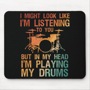 Tapis De Souris Drôle Drummer Art Pour Hommes Femmes Drum Player P