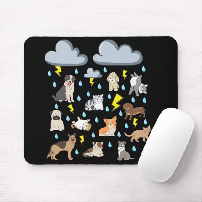 Tapis De Souris Drôle expression anglaise Il pleut des chats et de (Avec souris)