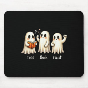 Tapis De Souris Drôle Fantôme Halloween Lire Penser Résister Anti-