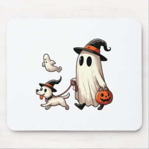 Tapis De Souris Drôle Fantôme Marcher Chien Saison Éffrayante Hall