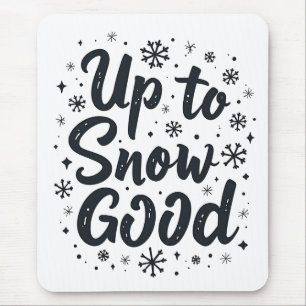 Tapis De Souris Drôle Flocon de Neige de Noël Hiver Amoureux Neige