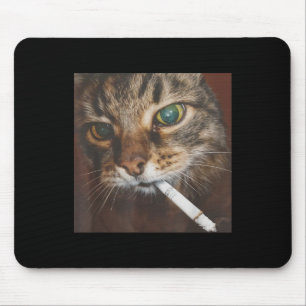 Tapis De Souris Drôle Fumer Mème de chat