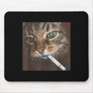 Tapis De Souris Drôle Fumer Mème de chat