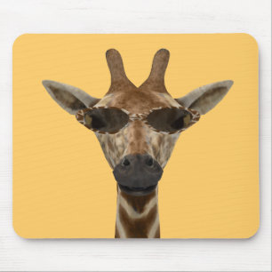 Tapis De Souris Drôle Giraffe Incognito Avec Lunettes De Soleil Br