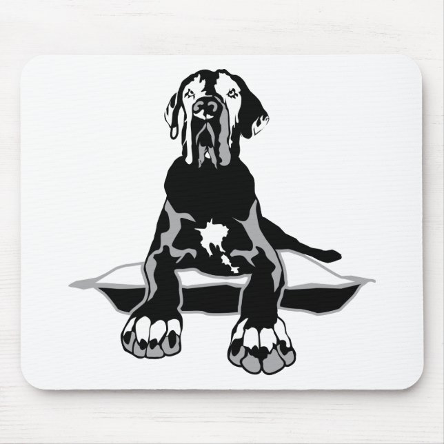 Tapis De Souris Drôle Grand Danois Ilios  (Devant)