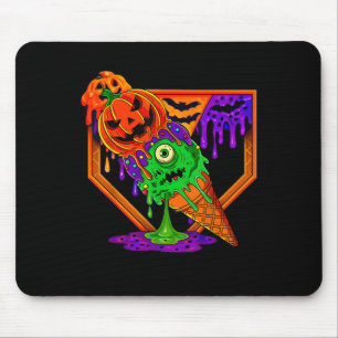 Tapis De Souris Drôle Halloween Baseball Ice Cream Drip Garçons Fi
