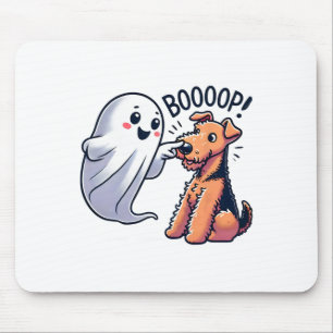 Tapis De Souris Drôle Halloween Ghost Airedale Terrier Boop Lazy C
