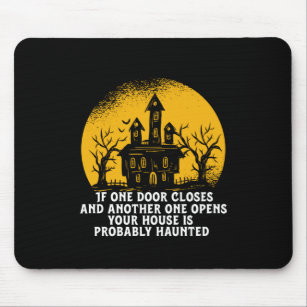Tapis De Souris Drôle Halloween Haunted House Citation Inspiration