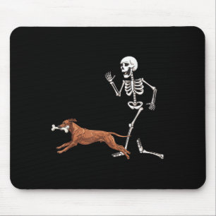Tapis De Souris Drôle Halloween Rhodesian Ridgeback Et Skeleton