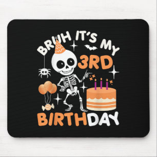 Tapis De Souris Drôle Halloween Squelette d'anniversaire, Bruh Son