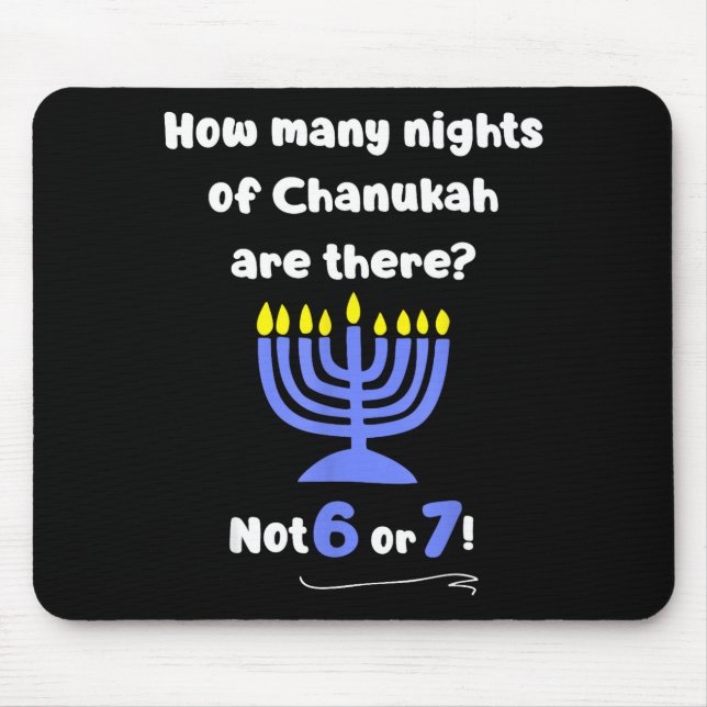 Tapis De Souris Drôle Hanukkah 67 Mème Professeur Combien de nuits (Devant)