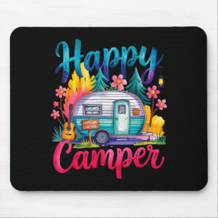 Tapis De Souris Drôle heureux campeur vêtements de camping remorqu