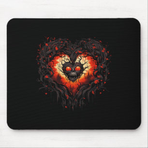 Tapis De Souris Drôle Horreur Fantôme Coeur Rouge Crâne Déplaisant