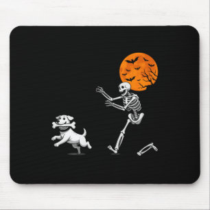 Tapis De Souris Drôle Humour Éffrayant Halloween squelette chasse 