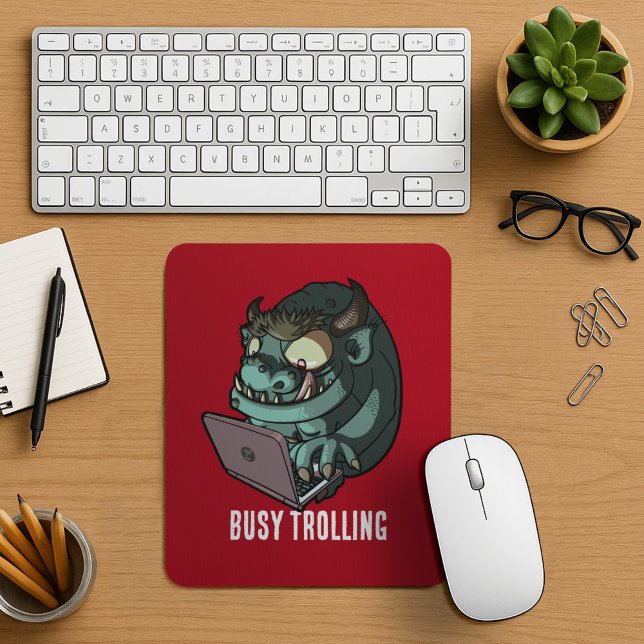 Tapis De Souris Drôle Internet Troll Busy Trolling Ordinateur port (Créateur téléchargé)