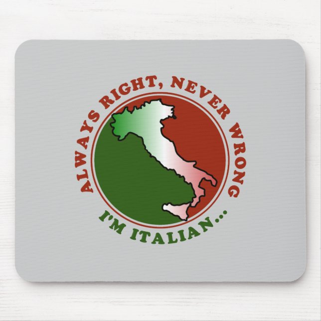 Tapis de souris drôle Italien têtu (Devant)