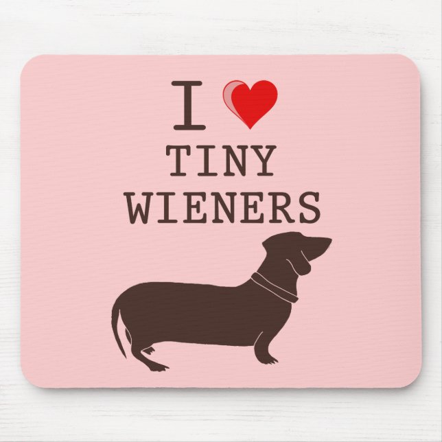 Tapis De Souris Drôle J'adore le teckel Wiener miniature (Devant)