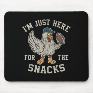 Tapis De Souris Drôle Je suis juste ici pour les snacks Football 3