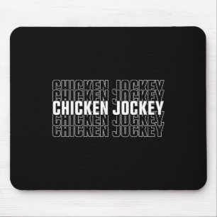 Tapis De Souris Drôle Jockey de poulet empilé Répétition Font Fun