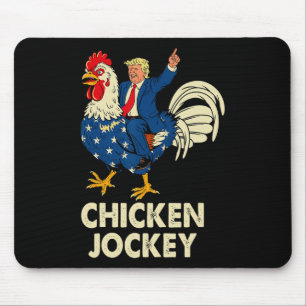 Tapis De Souris Drôle Jockey De Poulet Trump Mème Pour Hommes Femm