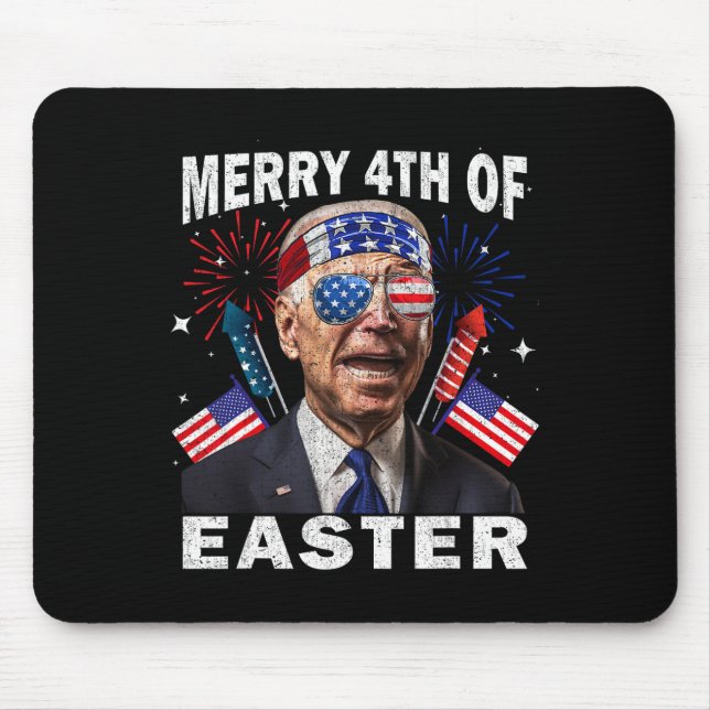 Tapis De Souris Drôle Joe Biden 4 juillet Chemise Merry 4th Of Eas (Devant)